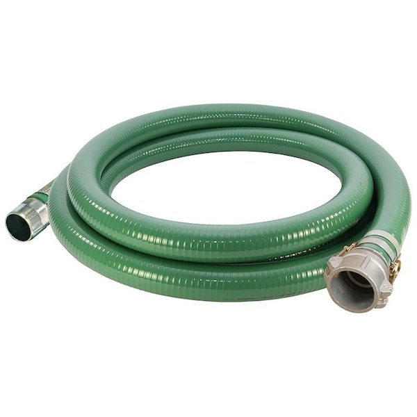 Abbott Rubber ABBOTT RUBBER 1240-3000-20-CN Suction Hose, 3 in ID, Camlock Female x MNPT, PVC, Green 1240-3000-20-CN - main