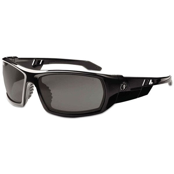 Ergodyne Odin, Safety Glasses, Scratch-Resistant, Smoke Lens, Black Frame, Wraparound 50030 - main