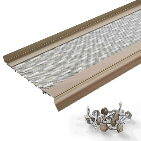 Waterlock Micromesh 6" Half Round Aluminum/SS Gutter Guard, Clay, 35ft WM-6HR-035-CLY - main