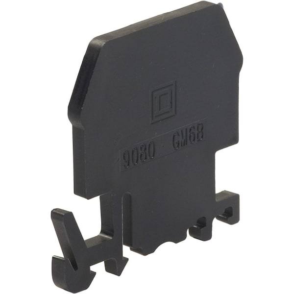 Square D Terminal block, Linergy, end barrier, black color, for 9080GM6 or 9080GR6 terminal block 9080GMB6B - main