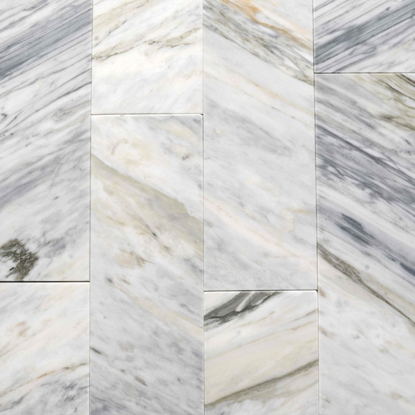 Apollo Tile Gray 4x12 Calacatta Bluette Marble Honed Subway Floor and Wall Tile 5 sqft/case, 15PK APLFBL88412HA - main