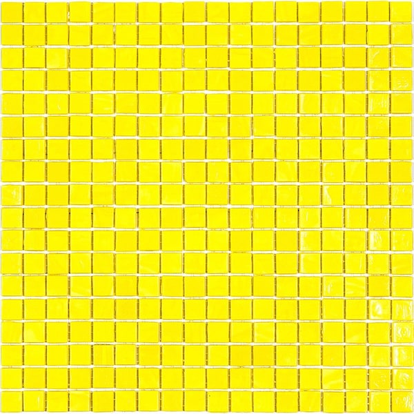 Apollo Tile Skosh 11.6 in. x 11.6 in. Glossy Yellow Glass Mosaic Wall and Floor Tile 18.69 sq. ft./case, 20PK APLNB88YL320A - main