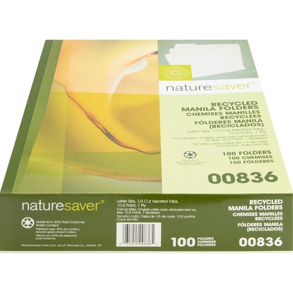 Zoro Select Manila File Folder, Letter, 1/3Cut, PK100 NAT00836 - main