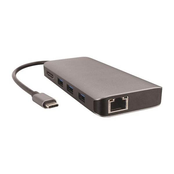 Monster Cable Just Hook It Up 1 ft. L 6 in 1 USB C Multiport Docking Station JHIU0152 - main