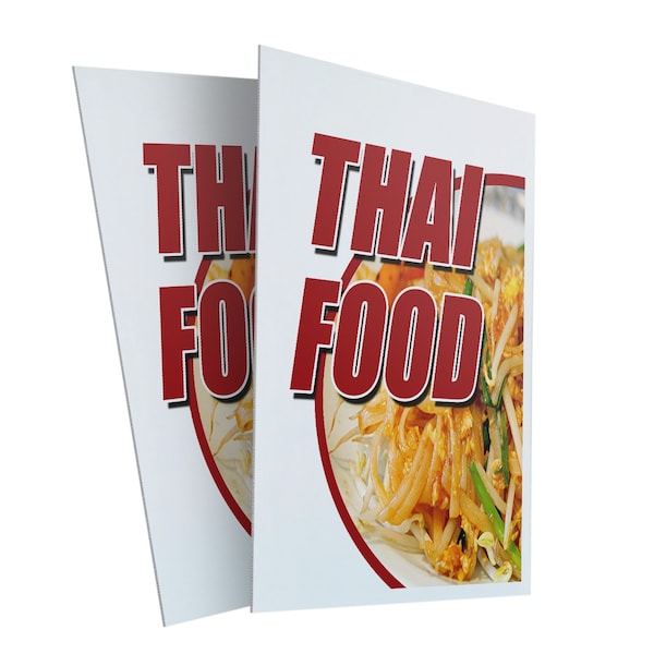 Signmission Thai Food, Plastic Signs Only 24 Inch x 36 Inch, Corrugated Plastic, 2PK CSB-2436-2PACK-Thai Food - main