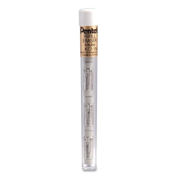 Pentel Eraser Refills for Cushi/EnerGize-X/Gizmo/Hot Shots/Sharp Kerry/Technica-X/Wow! Pencil, White, 4PK PEN-Z2-1N - main