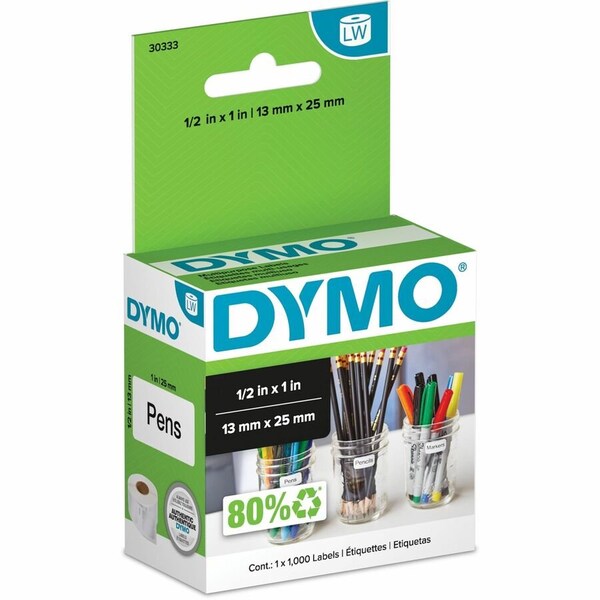 Dymo LabelWriter Multipurpose Labels, 0.5 x 1, White, 1000 Labels/Roll 30333 - main