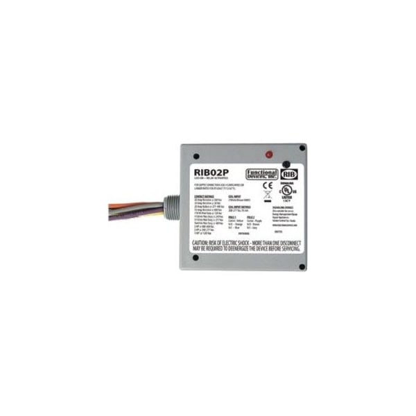 Functional Devices-Rib Enclosed Pre-Wired Relay, 20A at 300VAC, DPDT RIB02P - main