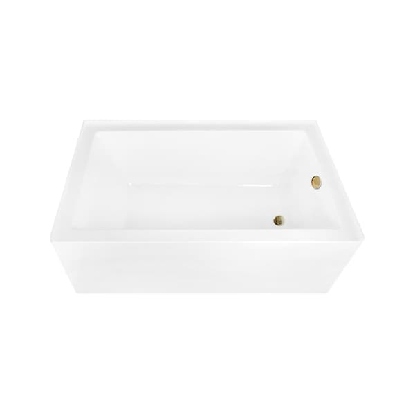 Kingston Brass 60-Inch Acrylic Rectangular 3-Wall Alcove Tub Combo w/ Waste and Overflow Drain, Right Hand Drain CVTAP603622R7 - main