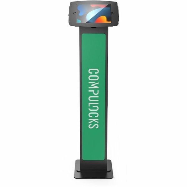 Compulocks iPad 10.2IN Space Enclosure Brandable Floor Stand Black 140B102IPDSB - main