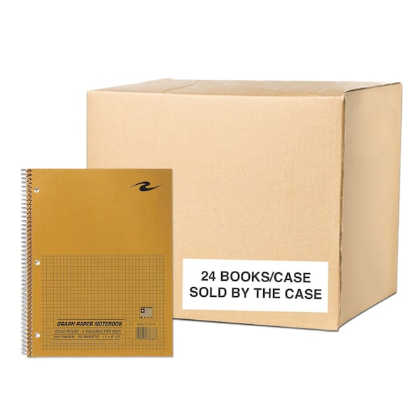 Roaring Spring Notebooks, 11"x8.5", 4x4 graph Ruled, PK24 77688CS - main
