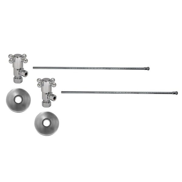 Mountain Plumbing Lavatory Kit - Brass Cross Handle 1/4 Turn Valve (MT4003X) in Satin Chrome MT4930X-NL/SC - main