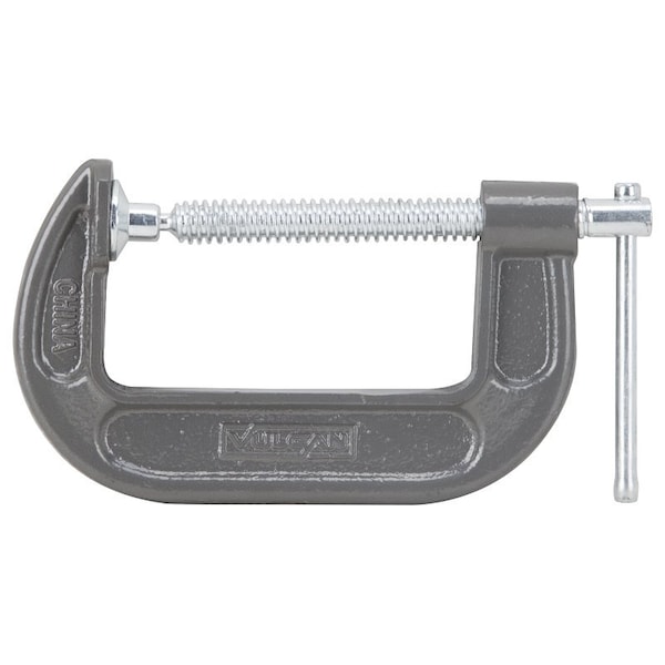 Vulcan C-Clamp, 4 in Max Opening Size, 1-3/4 in D Throat, Steel Body, Gray Body JL27363 - main