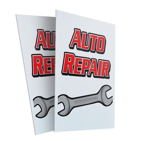 Signmission Auto Repair, Plastic Signs Only 24 Inch x 36 Inch, Corrugated Plastic, 2PK CSB-2436-2PACK-Auto Repair - main