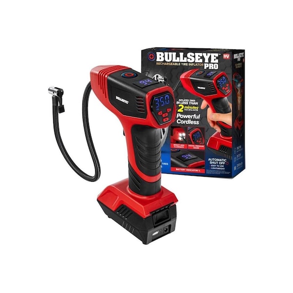 Emson Of E. Mishon Rechargeable Tire Inflator ASOTV Black/Red 9475 - main