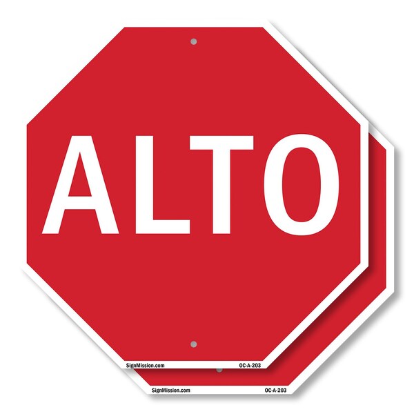 Signmission Alto, 10 inch X 10 inch, Aluminum Metal Signs, 2PK OC-A-2PACK-10-203 - main