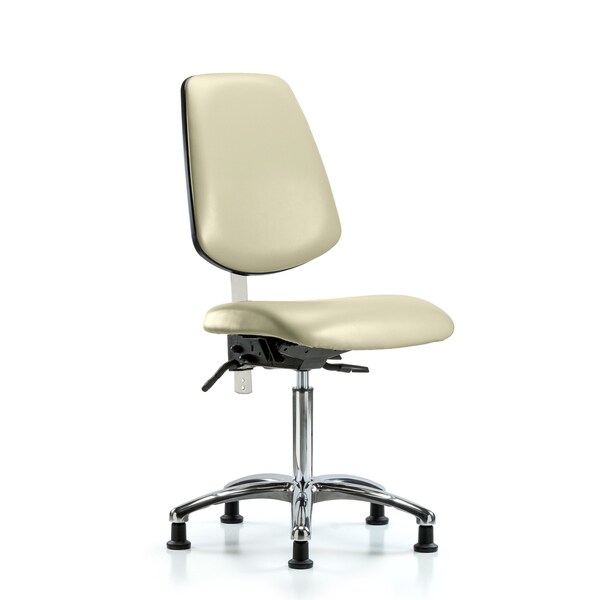 Blue Ridge Ergonomics Clean Room Chair Vin Med Ben Chair, Med, Bk, Wht, CL100, No Arms, 22" to 29" Height, Vinyl, Adobe White BR-NCR-VMBCH-MB-CR-T1-A0-NF-RG-8501 - main