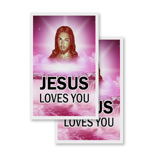 Signmission Jesus Loves You, Vinyl Decals Only 24 Inch x 36 Inch, Vinyl Decal, 2PK DSB-2436-2PACK-Jesus Loves You - main