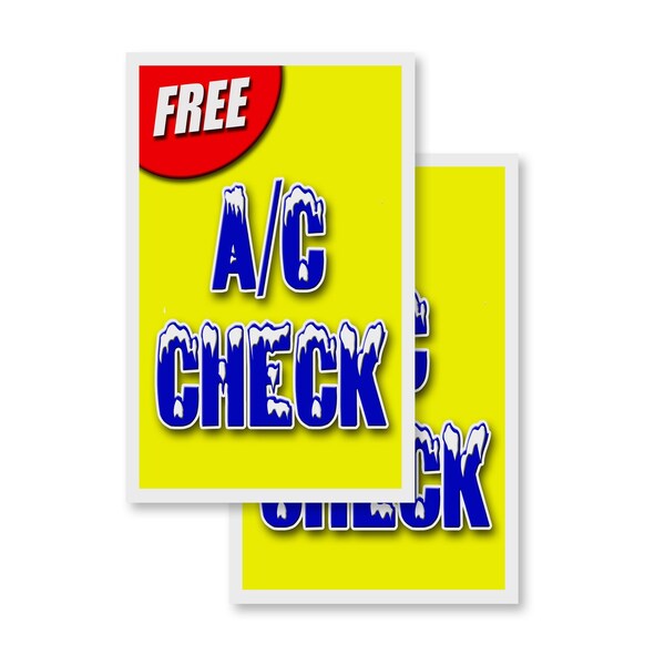 Signmission Free Ac Check, Vinyl Decals Only 24 Inch x 36 Inch, Vinyl Decal, 2PK DSB-2436-2PACK-Free Ac Check - main