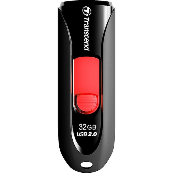 Transcend Information Transcend 32GB JetFlash 590 USB 2.0 Flash Drive - 32 GB - USB 2.0 - Red - Lifetime Warranty TS32GJF590K - main
