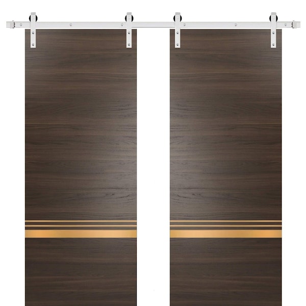 Sartodoors Sturdy Double Barn Door with Hardware Planum 2010 48x96 (2* 24x96) Solid Core Modern Interior PLANUM2010DB-S-CA-48 x 96 (2* 24x96) - main