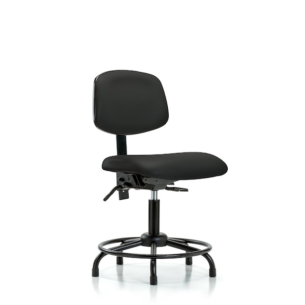 Blue Ridge Ergonomics Desk Chair Desk Chair, Vinyl, Chrome AA Casters, Papr, No Arms, 18" to 23" Height, Vinyl, Black BR-VDHCH-RT-T1-A0-RG-8540 - main