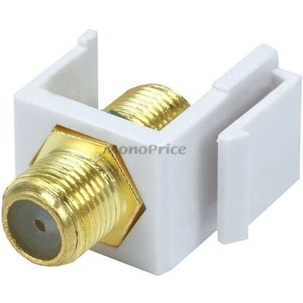 Monoprice A/V Wallplate, F Type, White 6542 - main