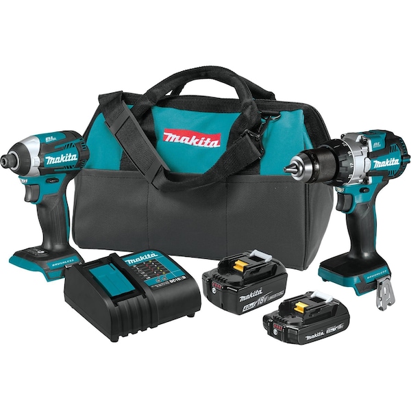 Makita Brushless2PcKit, (1)2.0Ah;(1)4.0Ah XT296SMR - main