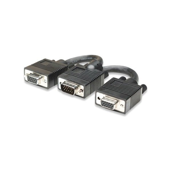 Manhattan SVGA Y Cable - HD15 male / 2 HD15 Female - 6" - Black 304559 - main