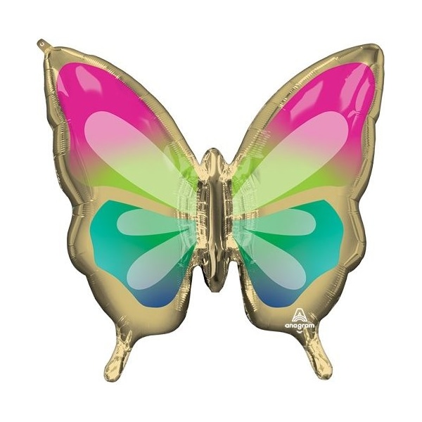 Loonballoon LoonBallon 30 Inch Large BEAUTIFUL TROPICAL Gold Butterfly Balloon merch-LB_Balloon_96908 - main