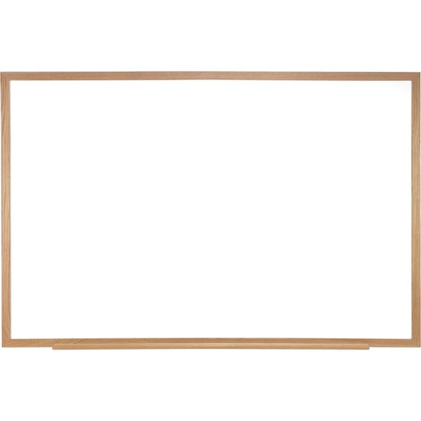 Ghent Dry Erase Board, Porcelain, 48 5/8 in, 120 5/8 in, Wood Frame, White, Matte M1W-410-4 - main