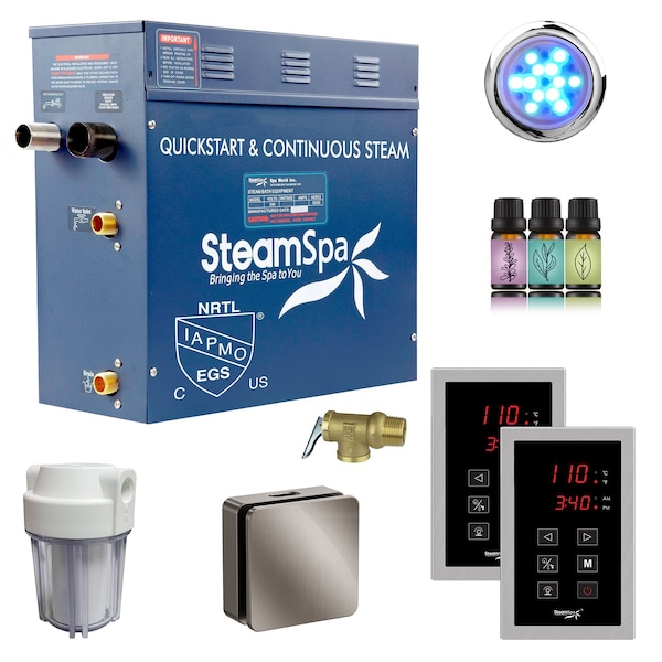 Steamspa Royal Series 4.5KW Steam Generator w/ Continuous Steam, Dual Touchpads and Filter in Brushed Nickel RYTS450BN - main