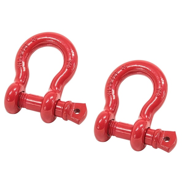 Mytee Products 7/8in Anchor Shackle Forged Carbon Steel w/ Alloy Screw Pin WLL # 6.50 Tons, 2PK SHACKLE-ANCHOR-SP-78x2 - main
