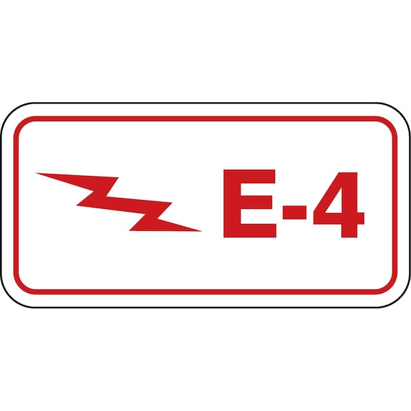 Accuform Energy Source ID Tag, E-4, 1.5inx3in, Adhesive Dura-Poly, 5PK TDF304XVM - main