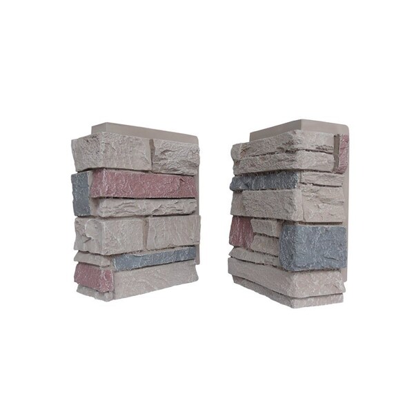 Durakwik Stone Siding Corner, 13 in L, 10 in W, 4 in Thick, Interlocking Edge, Taylor Falls, 4PK 308TFC - main