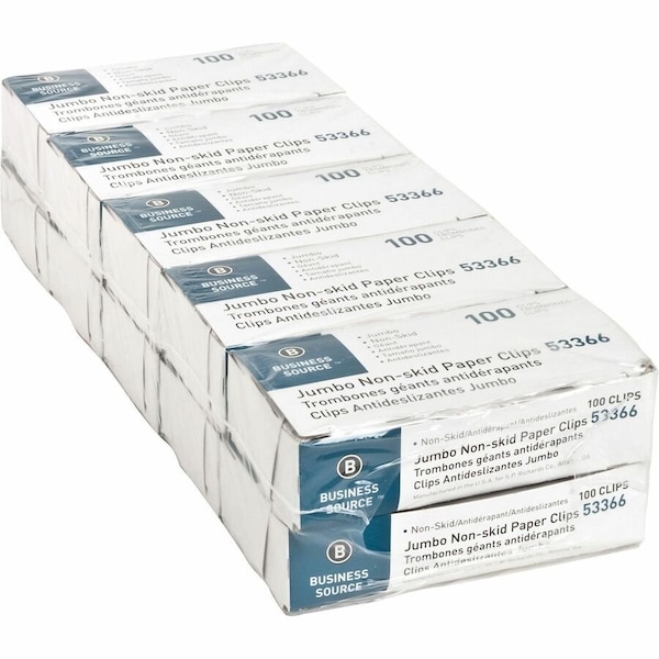 Business Source Paper Clip, Silver, Steel, PK10 BSN53366 - main