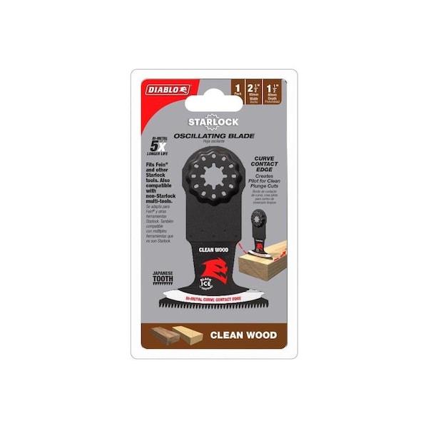 Freud Oscillating Blade Starlock 2-1/2in W Bi-Metal Curved Contact Edge Round Clean Wood DOS250JBW - main