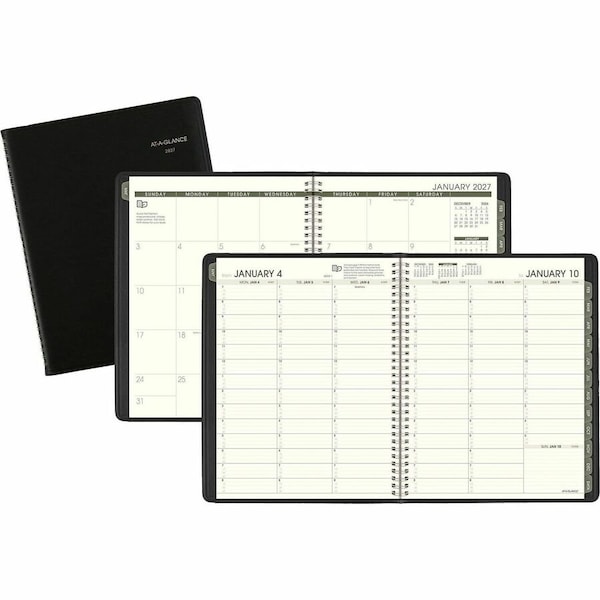 At-A-Glance Recycled Weekly/Monthly Classic Appointment Book, 11 x 8.25, Black, 2022 70950G05 - main