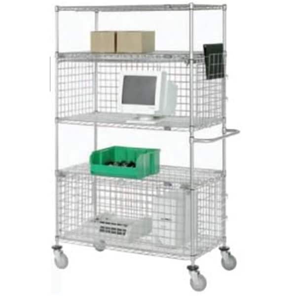 Swivel Two Enclosure Wire Shelf Unit- Chrome - 18 x 36 x 74 in. SW3659705 - main