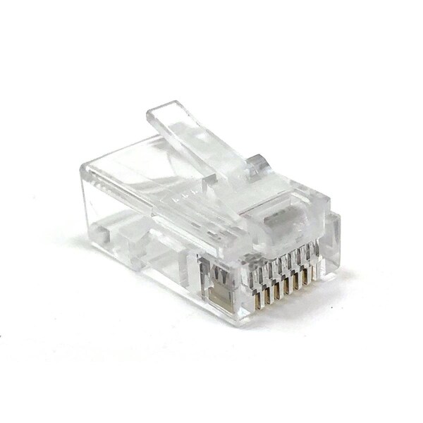 Micro Connectors Cat 5e 24AWG RJ 45 Modular Plug, Clear, 100PK C20-088L5-100 - main