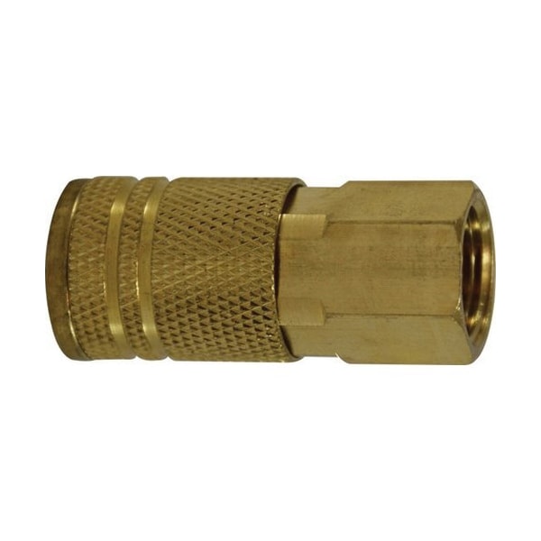Midland Industries Industrial Interchange Female Coupler, 1/4-in Body, 3/8-in Female NPT, Brass 28541 - main