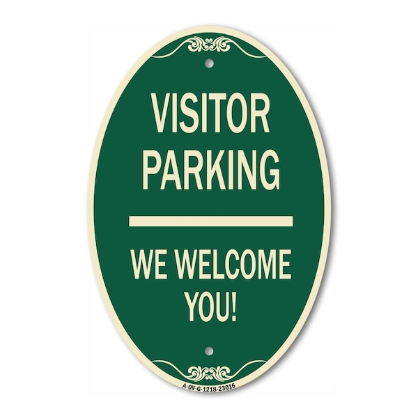 Signmission Reserved Parking Sign Visitor Parking We Welc, 12 In X 18 In Architectural, Heavy Gauge Aluminum A-OV-G-1218-23016 - main