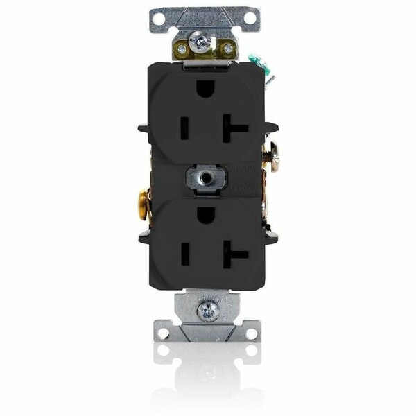 Leviton Duplex Outlet, Black 20A 125V 5352-E - main