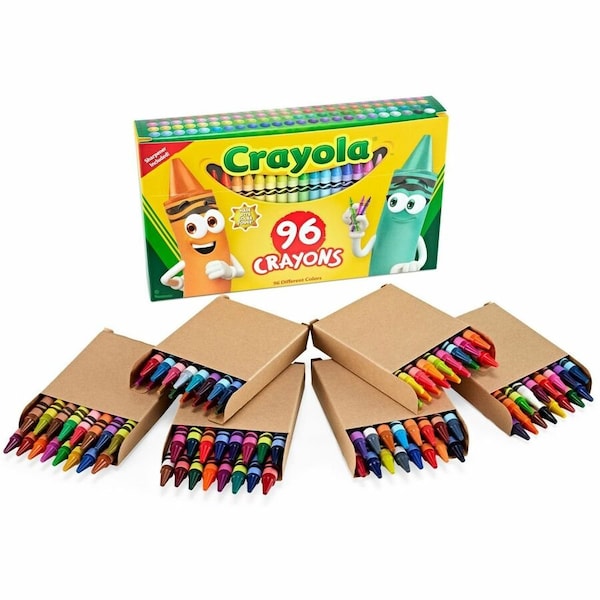 Crayola Crayons with Built-in Sharpener, Assorted Colors, 96PK 52-0096 - main