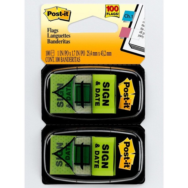 Post-It reg Message Flags 2 Dispensers, Green MMM680SD2 - main