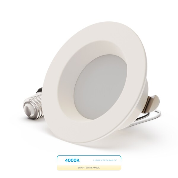 Infibrite 4 In. Retrofit 4000K Cool White LED Recessed Light Kit 9W 750LM, Dimmable, Wet Rated IB-005-4-9W-WH - main