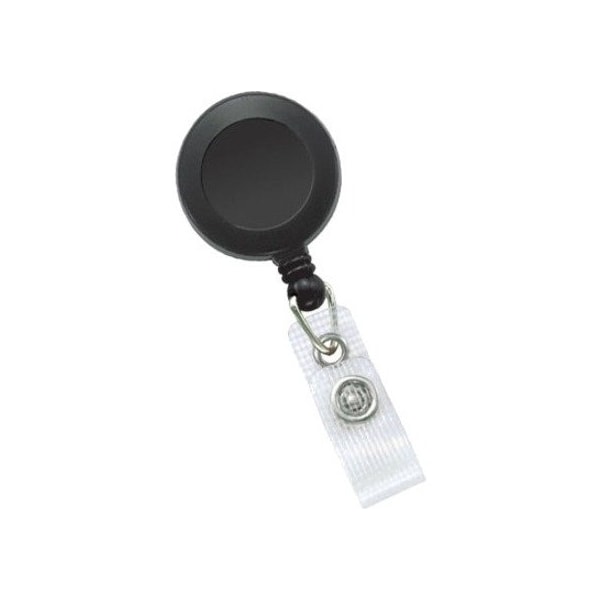 Brady BADGE REEL, BLACK, 1-1/4in 32MM, PLASTIC CLIP-ON BADGE REEL, NO STICKER, REINFORCED VINYL 2120-3001 - main
