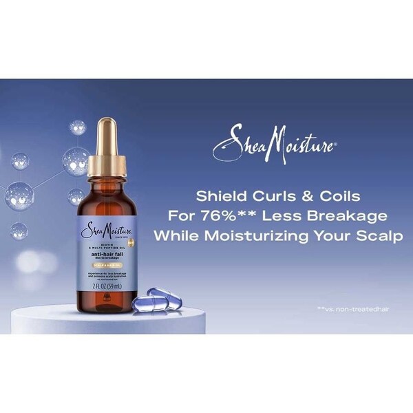 Shea Moisture Anti Hair Fall Scalp and Hair Oil, 2 Fluid Ounce, 12PK 64318541 - main