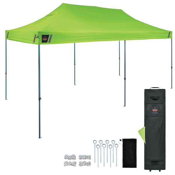 Ergodyne Single Lime Heavy Duty Pop-Up Tent - 10ft x 20ft 6004 - main