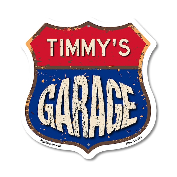Signmission Timmy's Garage, 18 Inch X 18 Inch, Plastic Sign SHI-P-18-383-TIMMY - main
